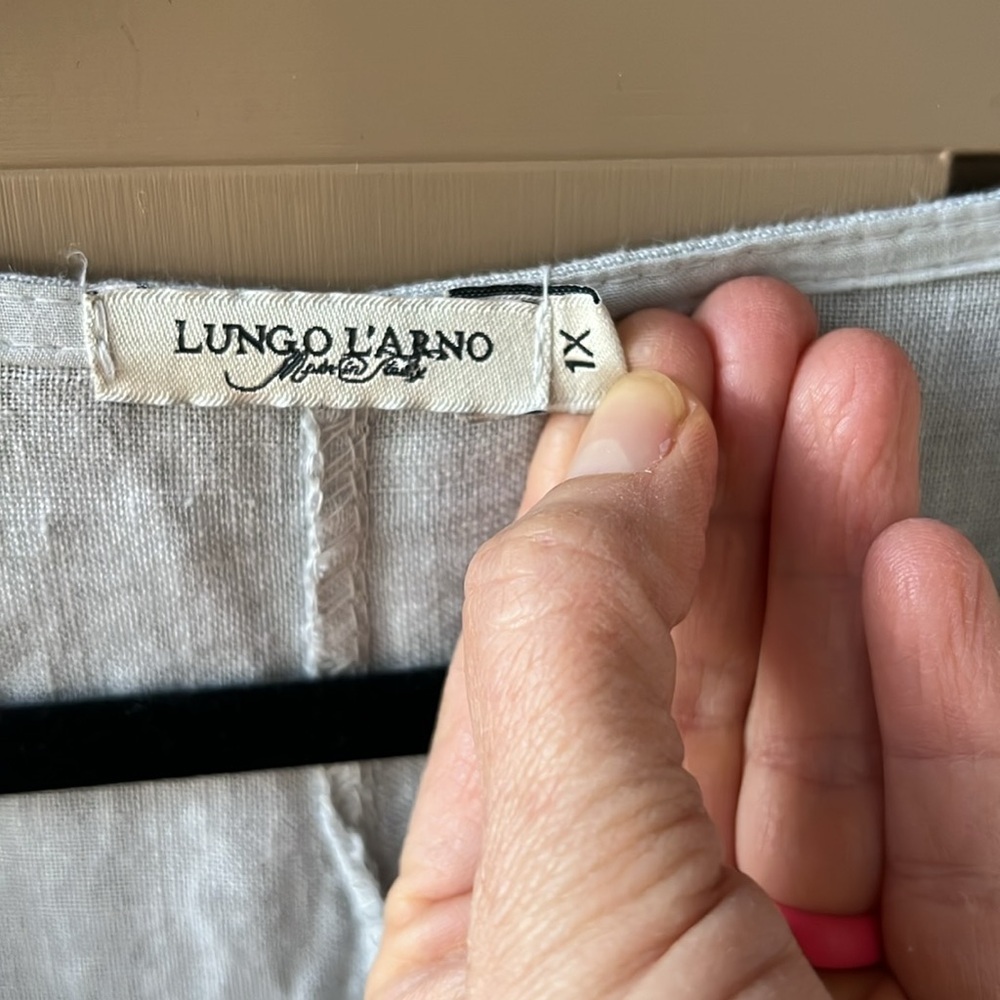 Lungo L’arno 1X 100% Linen Light Gray Lagenlook Boho Shift Long Tunic - Picture 3 of 9